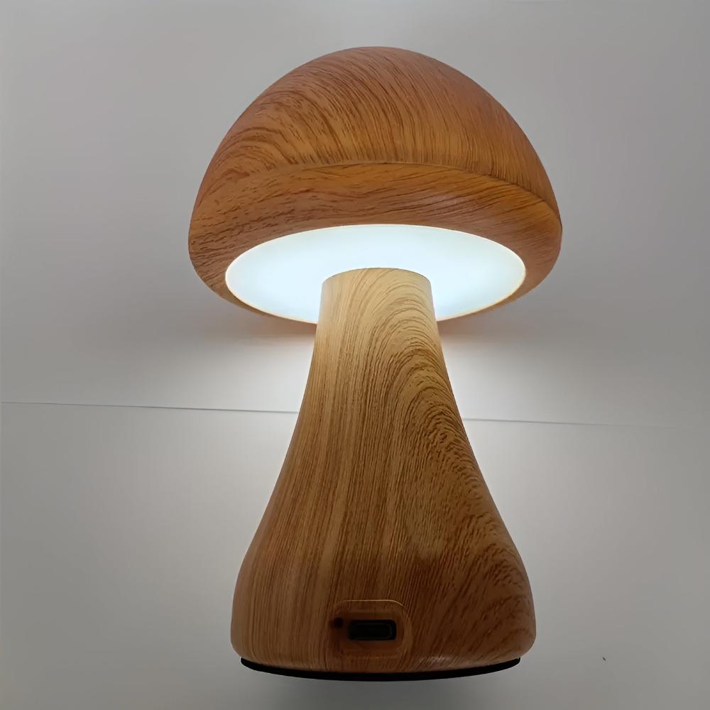 Wooden Mushroom Lamp